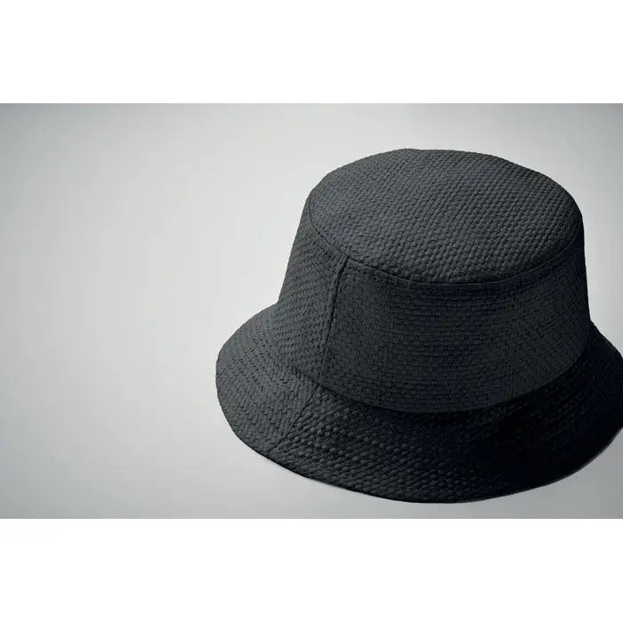 Palarie de galeata neagra tesuta din material textil pentru protectie si stil casual