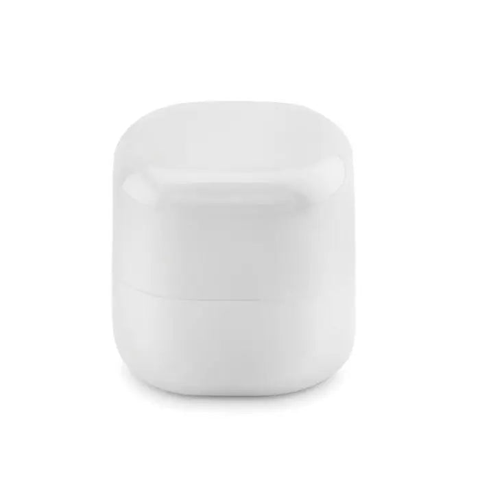 Cutie albă lucioasă din plastic pentru încărcător airpods pro în ambalaj balsam de buze in cutie cub