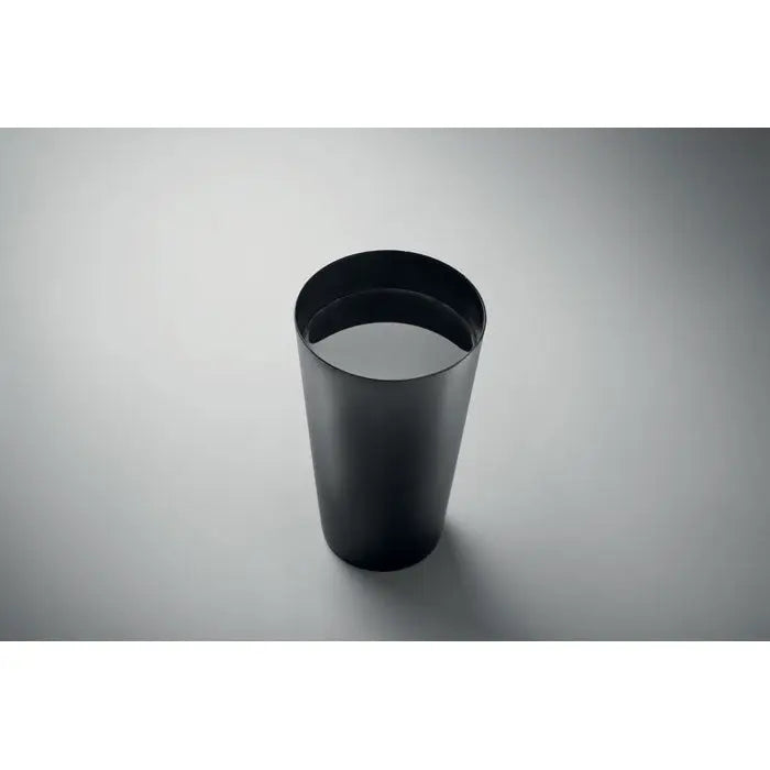 Cana de eveniment reutilizabila 500 ml tumblr negru cilindric cu finisaj mat si suprafata neteda