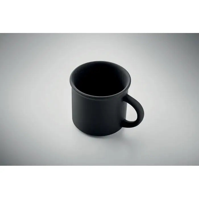 Cana din ceramica mata 300 ml neagra cu finisaj mat si design minimalist simplu