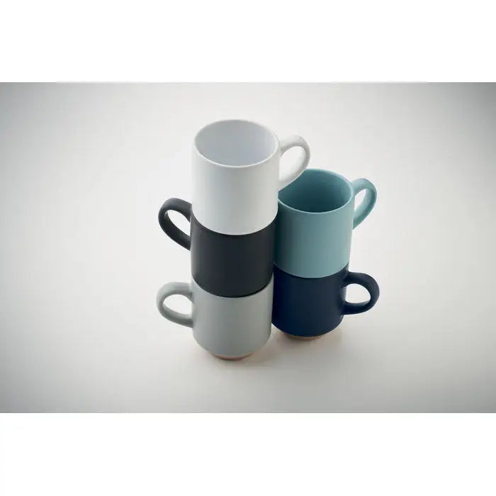 Stivuibila cana din ceramica 170 ml in culori alb, negru, gri si teal pentru servire minimalistă