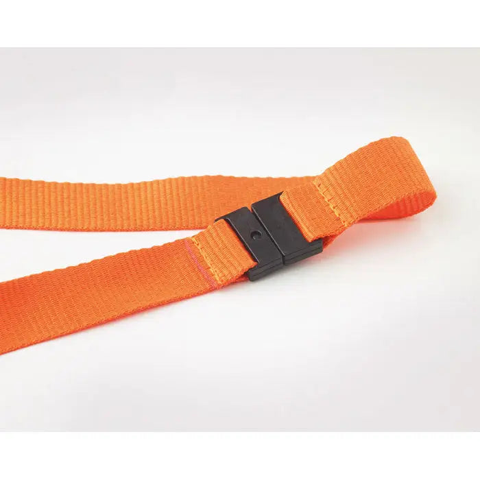 Carlig si catarama pentru snur 20 mm cu chinga tesuta portocalie si catarama din plastic negru
