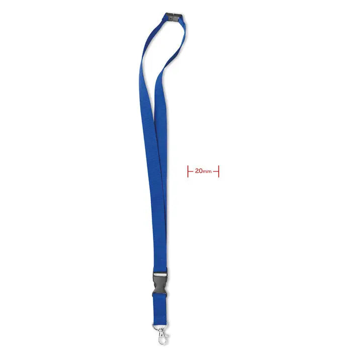 Carlig si catarama pentru snur 20 mm albastru din nylon cu catarama gri si carlig metalic argintiu