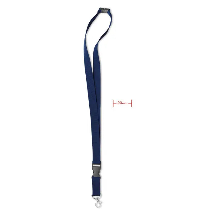 Carlig si catarama pentru snur 20 mm din nailon bleumarin cu catarama si carlig metalic argintiu