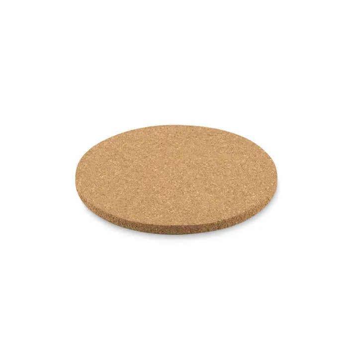 Coaster rotund din pluta naturală de culoare deschisă pentru protecția suprafețelor la pahare