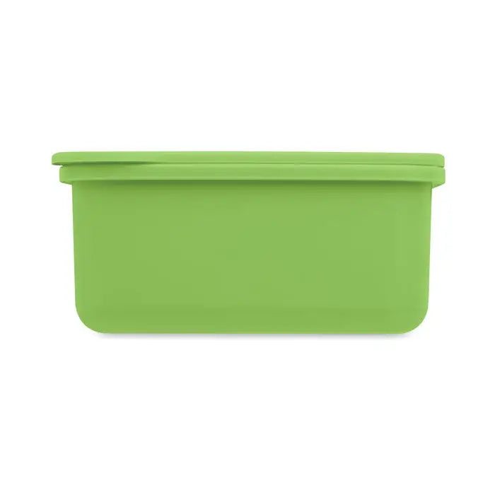 Cutie de pranz cu tacamuri verde lime dreptunghiulara din plastic cu capac pentru depozitare alimente