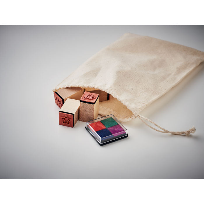 Set 8 timbre din lemn de Craciun