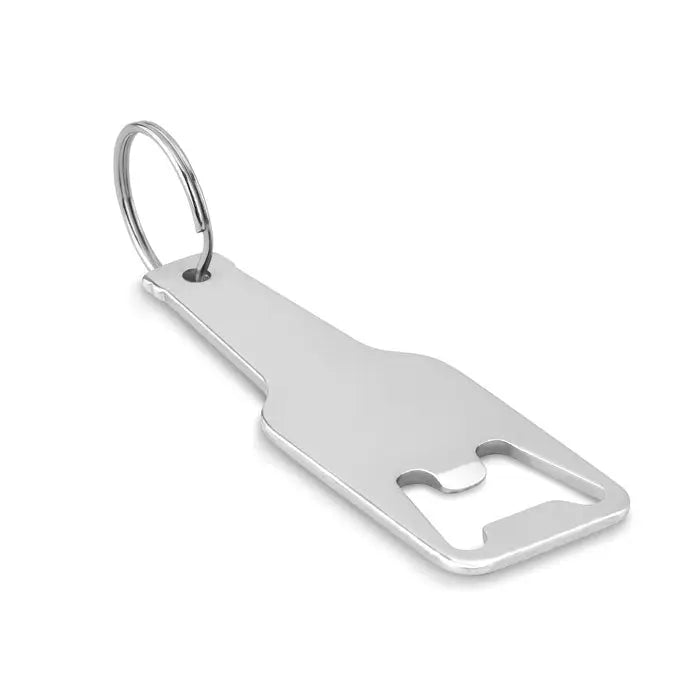 Deschidetor de sticle din aluminiu argintiu metalic cu design minimalist si functionalitate de deschidere sticle