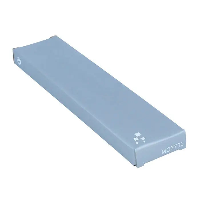 Cutie dreptunghiulara bleu deschis pentru deschizator de sticle din otel inoxidabil cu finisaj mat si marcaje albe
