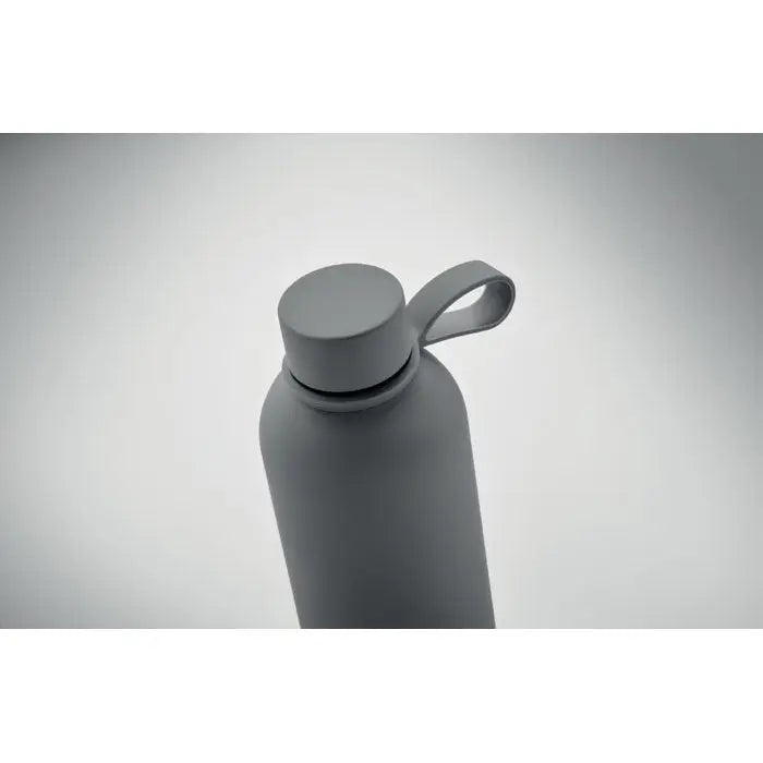 Flacon cu perete dublu de 500 ml gri mat cu capac asortat si bucla integrata pentru transport