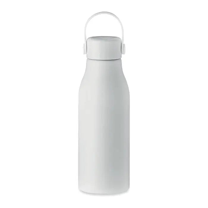 Flacon din aluminiu 650ml alb mat cu finisaj izolant si capac cu bucla pentru transport integrata