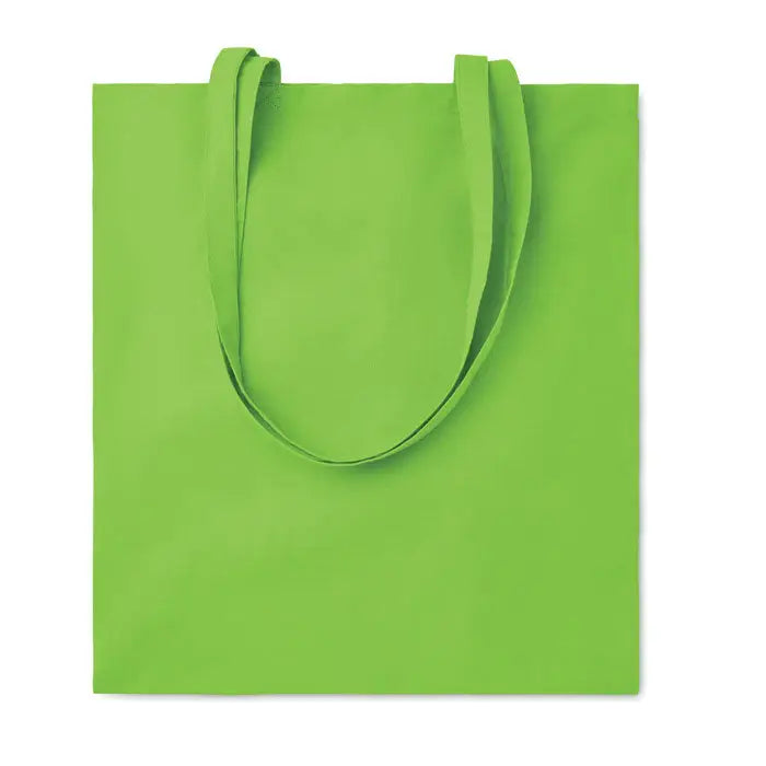 Geanta de cumparaturi din bumbac 180 gr m² lime verde cu manere asortate din pânză solidă