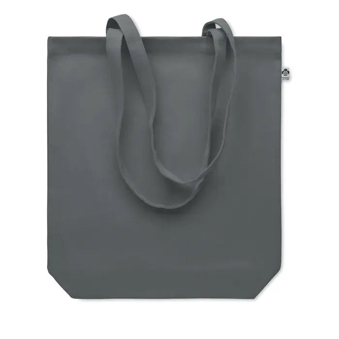 Geanta de cumparaturi din panza 270 gr m², gri inchis, design minimalist si manere rezistente