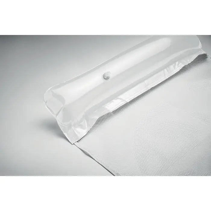 Hamac gonflabil cu apa transparent cu valva alba si baza din tesatura plasa pentru relaxare usoara