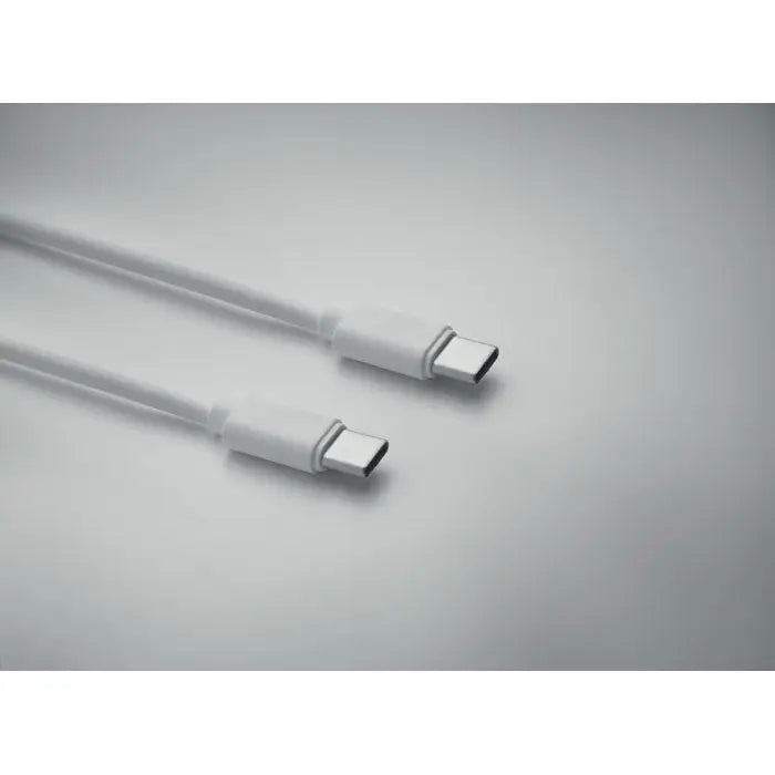 Cablu usb-c alb cu design minimalist si conectori din plastic neted pentru incarcator wireless de 15 w din bambus