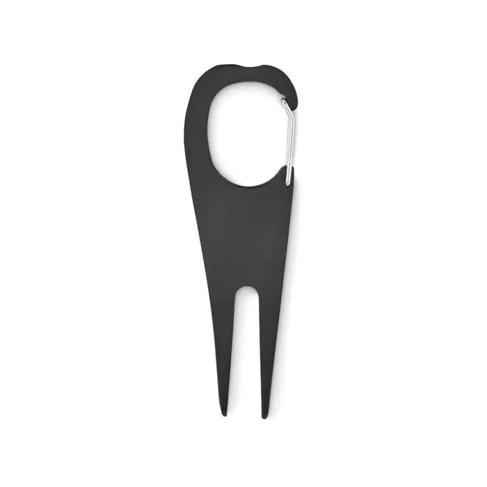 Instrument de golf din aluminiu negru cu clips carabiniera si unealta pentru divot golf
