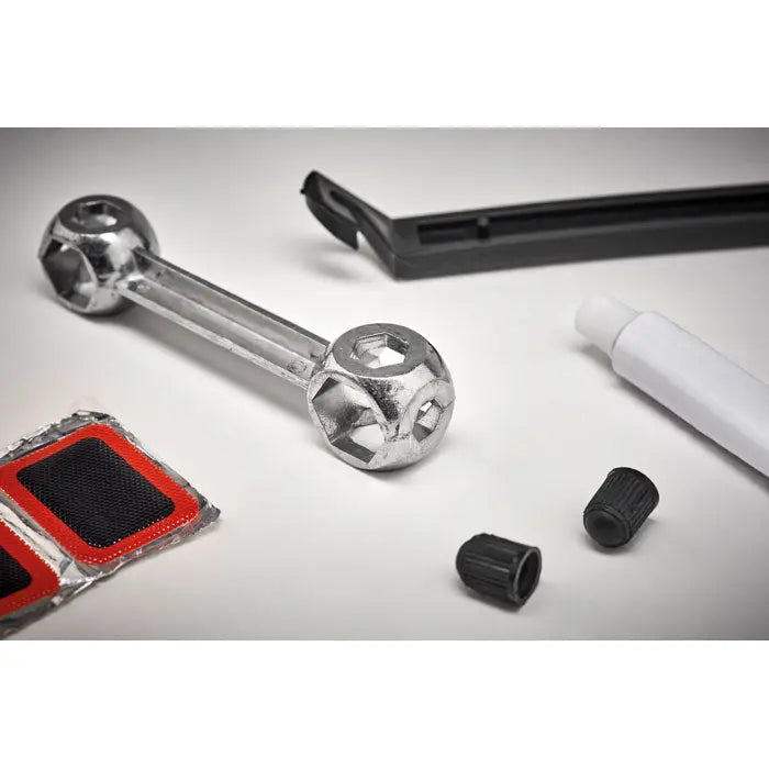 Kit de reparare biciclete cu unealtă cromată lucioasă pentru bicicletă cu capete hexagonale duble și mâner central
