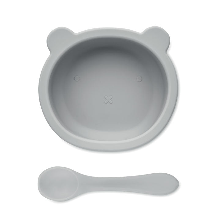 Set lingura din silicon, bol pentru bebelusi