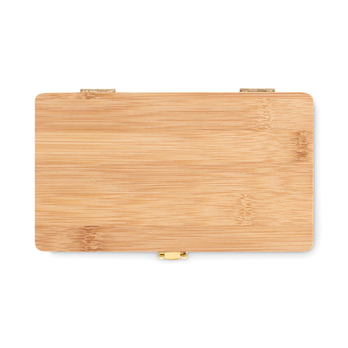 Set de scule de 21 buc in cutie de bambus