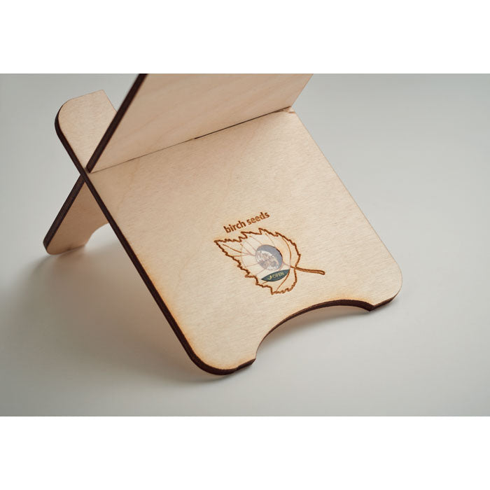 Suport telefon din lemn de mesteacan