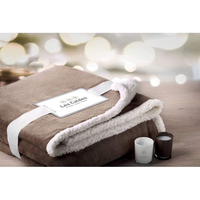 Patura din lana coral/ sherpa