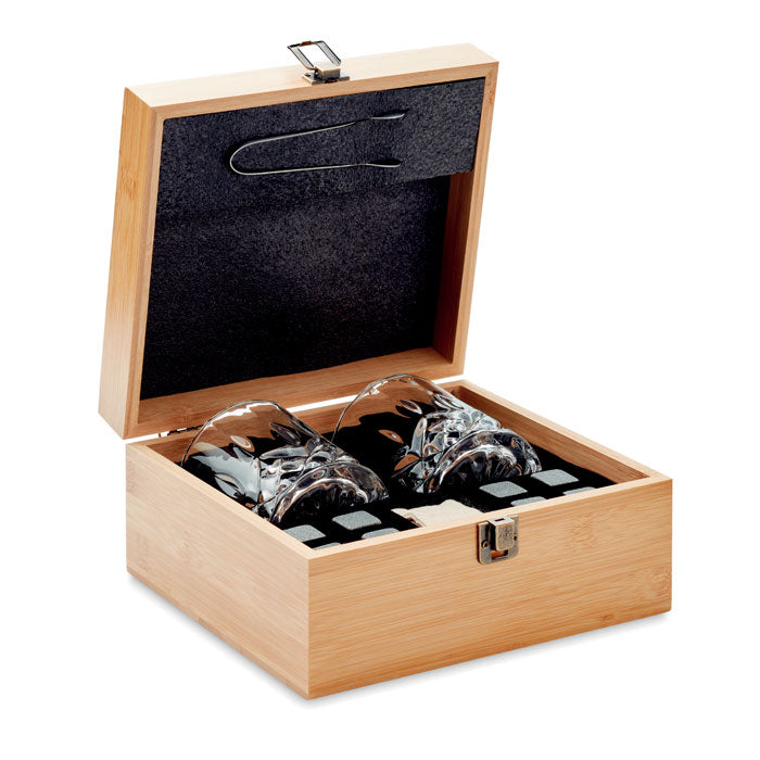 Set de whisky in cutie de bambus