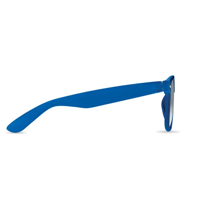 Ochelari de soare cu rame albastre din plastic RPET cu design retro clasic pentru protecție ultravioletă
