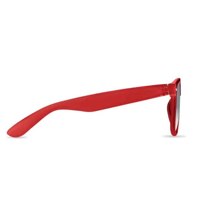 Ochelari de soare cu ramă roșie din plastic RPET și lentile degrade ideale pentru protecție solară