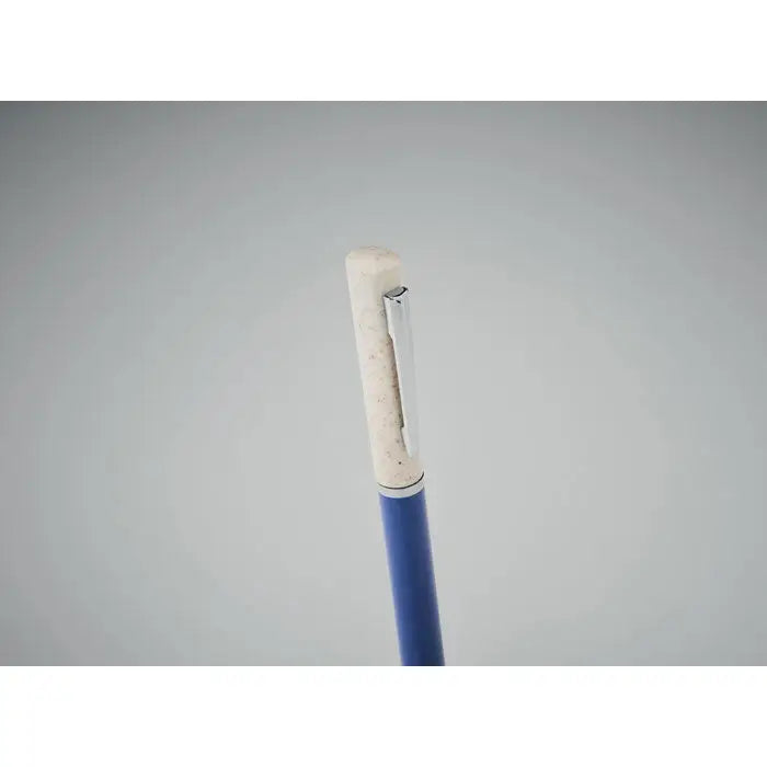Paie de grau abs twist pen albastru cu capac alb pestriț si clema argintie pentru scris elegant
