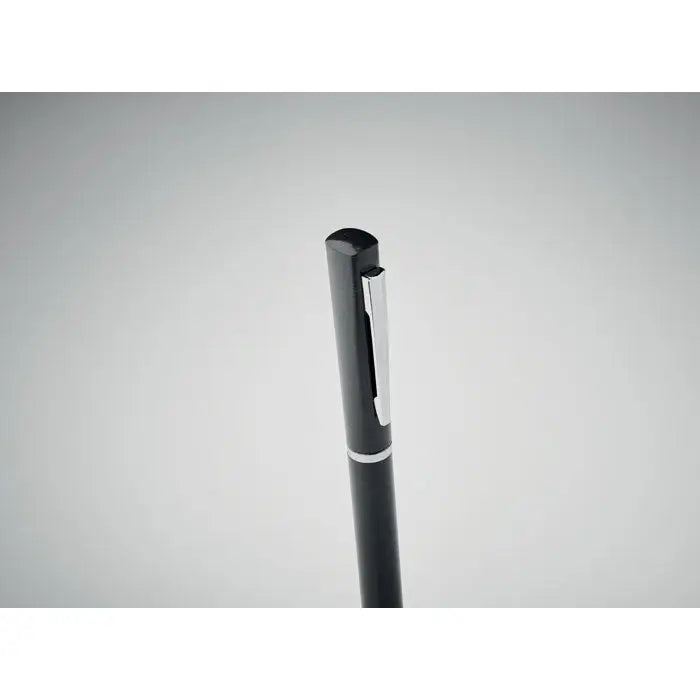 Paie de grau abs twist pen negru cu finisaj mat și accente argintii pe clips și inel din metal