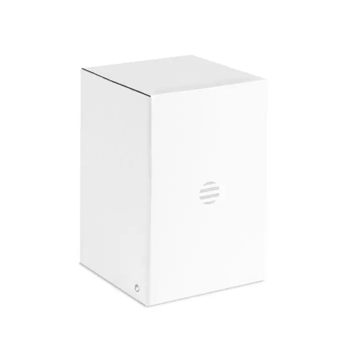 Perete dublu 350 ml alb cu design minimalist și logo hp embossat subtil pe partea din față a cutiei rectangulare