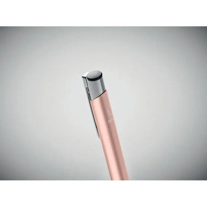 Pix din aluminiu reciclat roz auriu cu design minimalist si clips argintiu metalic