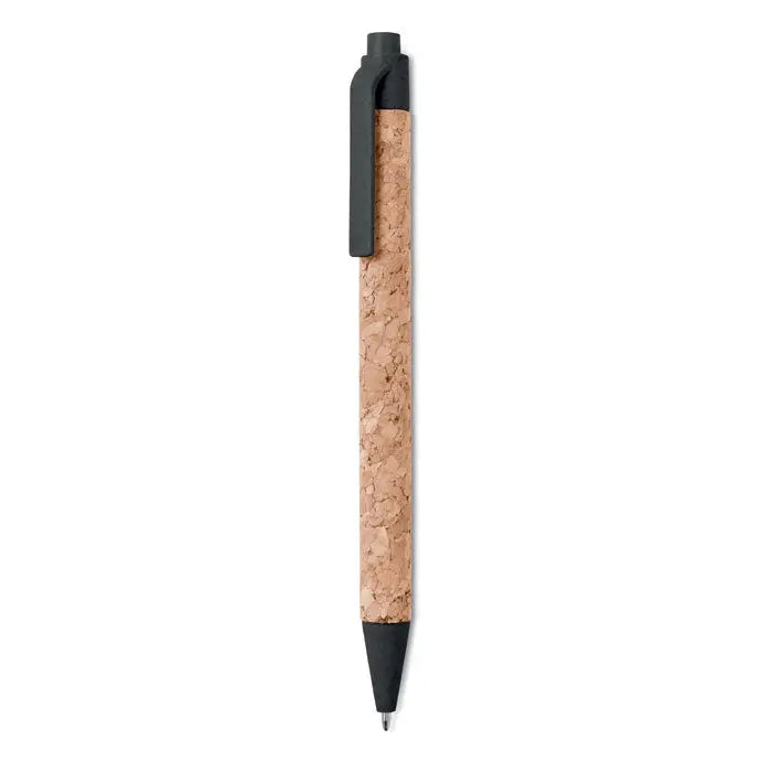 Pix din abs cu corp din pluta si clip si varf din plastic negru pentru scris confortabil