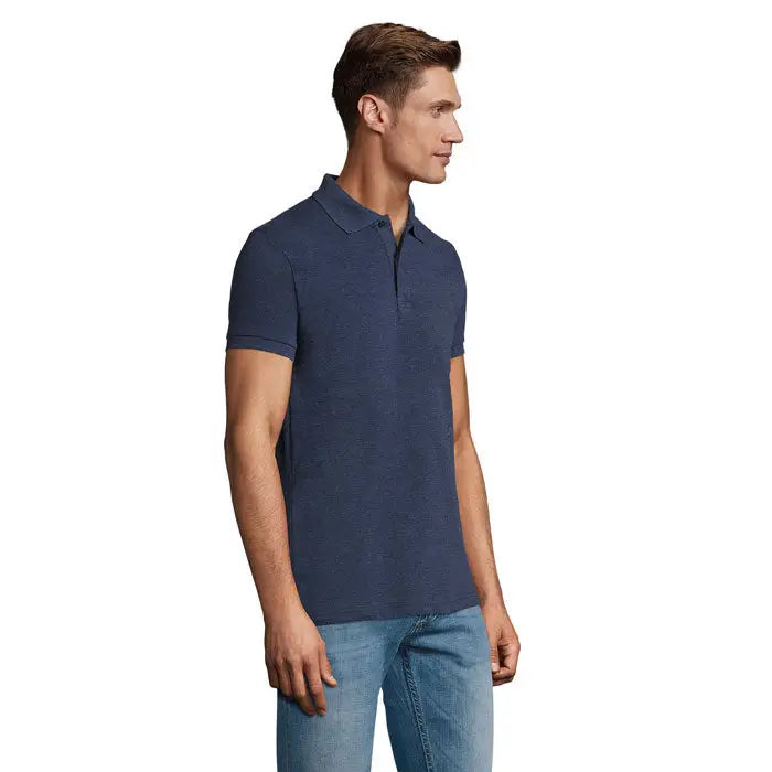 Tricou polo perfect men 180g navy albastru texturat din bumbac premium pentru bărbați