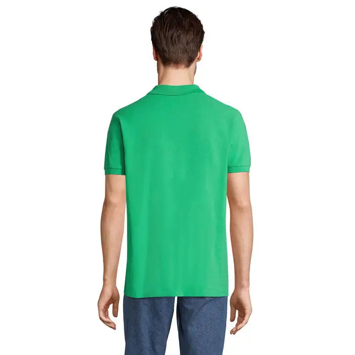 Tricou polo perfect men 180g vibrant verde cu mâneci scurte, guler clasic și manșete reiate din bumbac