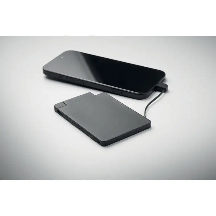 Powerbank magnetic negru de 2500 mah cu cablu usb conectat pentru încărcare portabilă eficientă