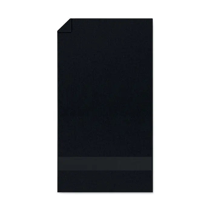 Prosop organic 50x30cm negru texturat cu dunga orizontala subtila aproape de margine