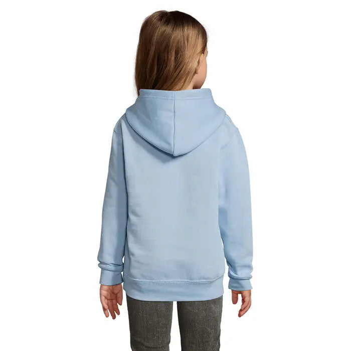 Pulover cu gluga slam kids pentru copii, albastru deschis, textura fleece moale si design clasic cu gluga