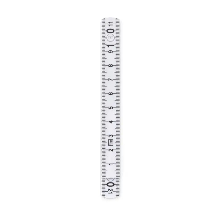 Riglă pliabilă albă din plastic de 1m cu marcaje și cifre negre pentru măsurători precise