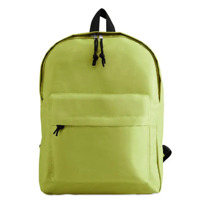 Rucsac din poliester 600d lime verde cu fermoare negre si maner superior din panza