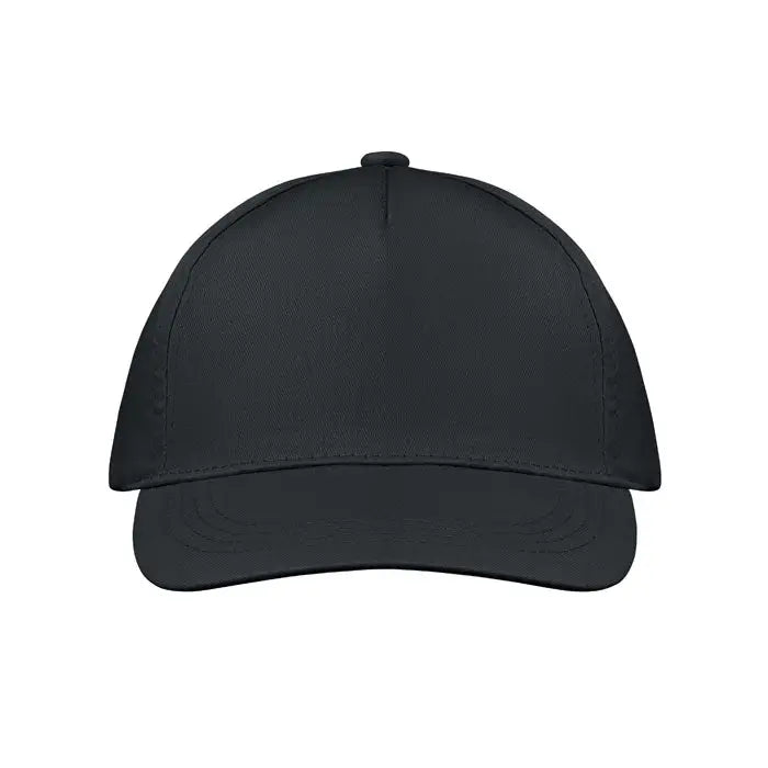 Sapca de baseball neagra cu design structurat in sase panouri si cusaturi vizibile