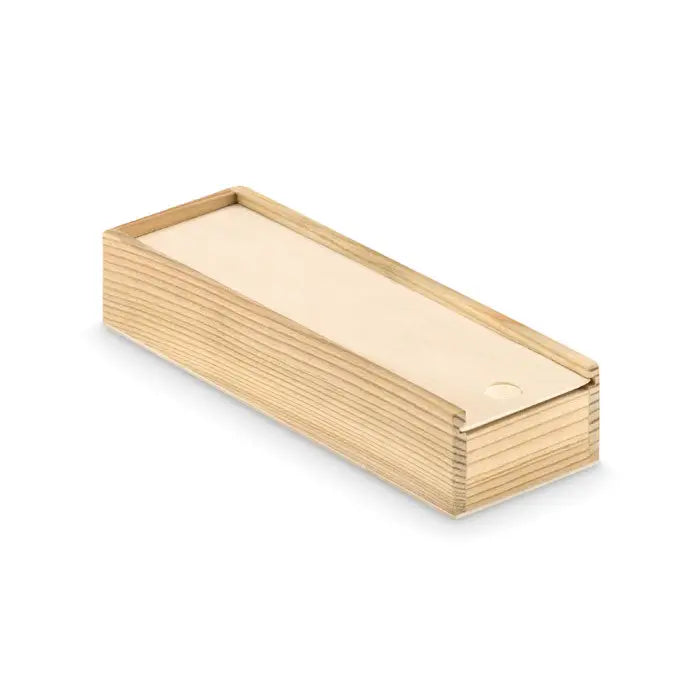 Set de domino în cutie de lemn deschis la culoare cu design minimalist și textură vizibilă a lemnului