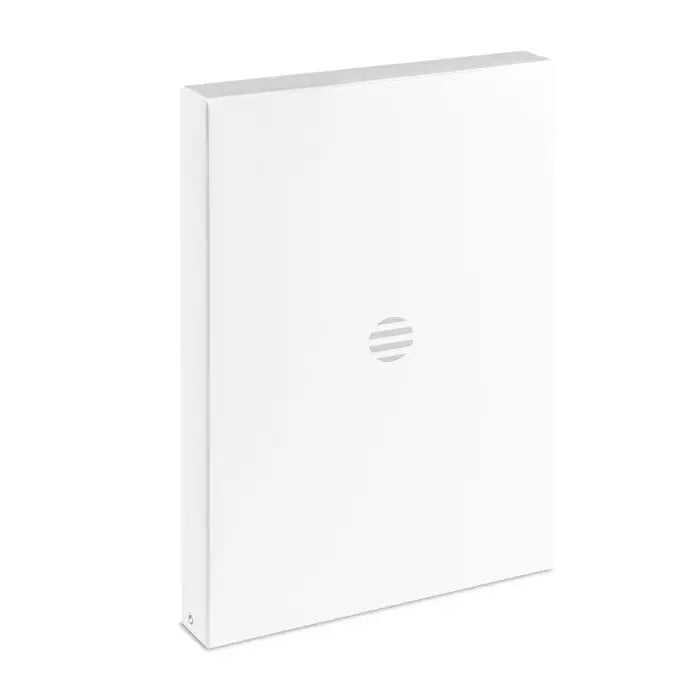 Cutie alba dreptunghiulara set de joc mdf cu doua fete design minimalist si logo circular subtil pe fata frontala