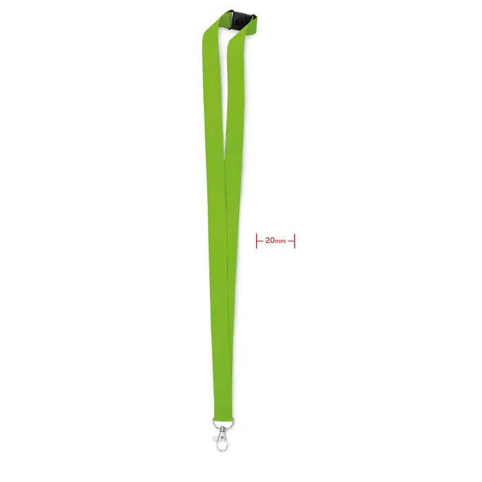 Snur cu carlig metalic 20 mm verde lime cu clips negru din plastic si carlig argintiu din metal