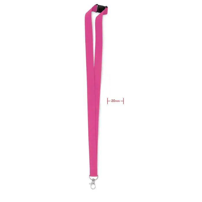 Snur cu carlig metalic 20 mm vibrant roz din nylon cu clips negru din plastic si carlig metalic argintiu