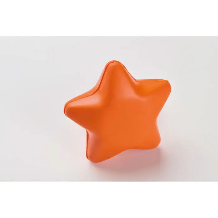 Steaua antistres din pu un burete antistres portocaliu stralucitor in forma de stea cu suprafata lucioasa fina