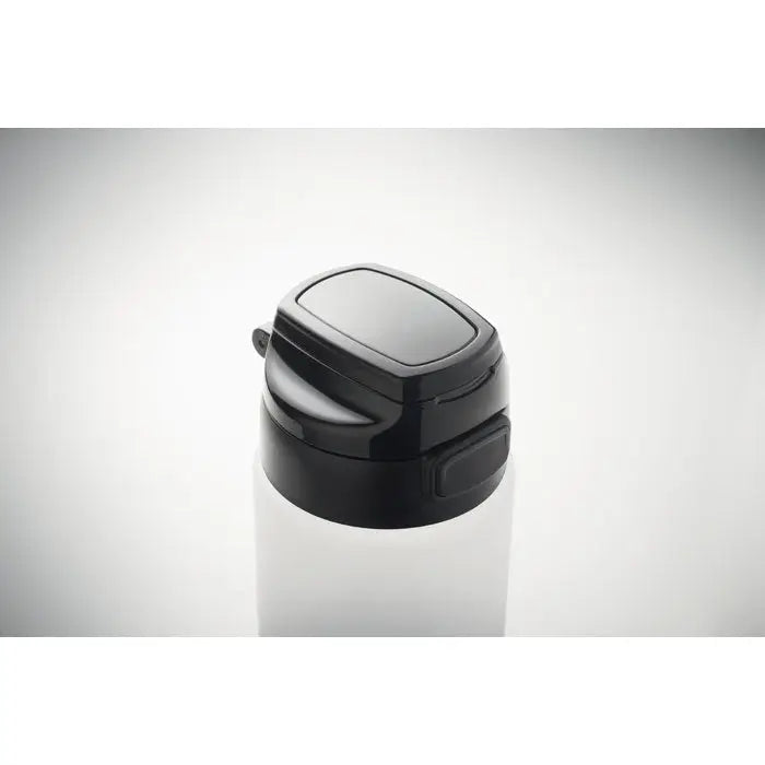 Black plastic flip-top lid cu finisaj lucios si maner integrat pentru sticla de apa sport rpet 1l
