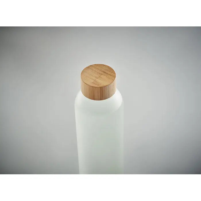 Sticla de sublimare din sticla 650ml cu capac de lemn natural si sticla mata alba pentru apa