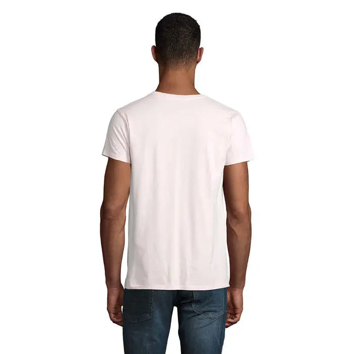 Tricou pioneer men 175g alb simplu din bumbac cu guler rotund si maneci scurte