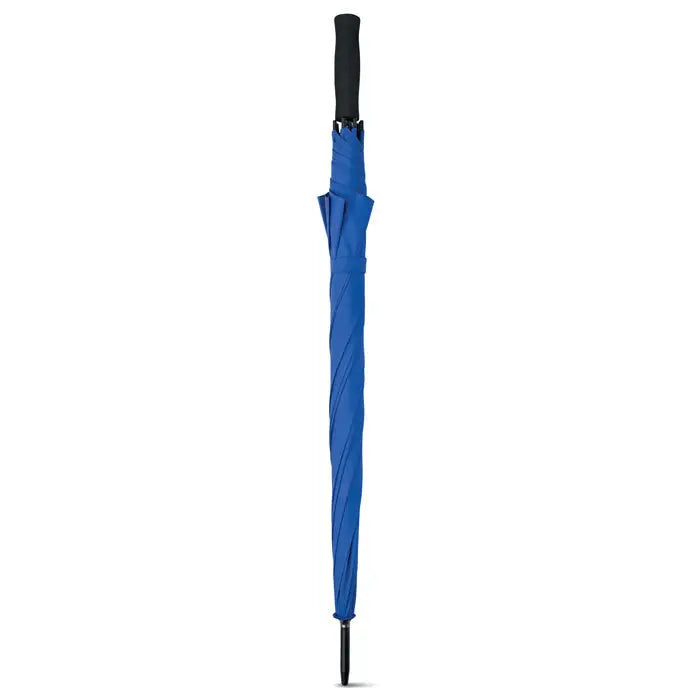 Umbrela de 27 inch albastră cu mâner și vârf negru ideală pentru protecție la golf